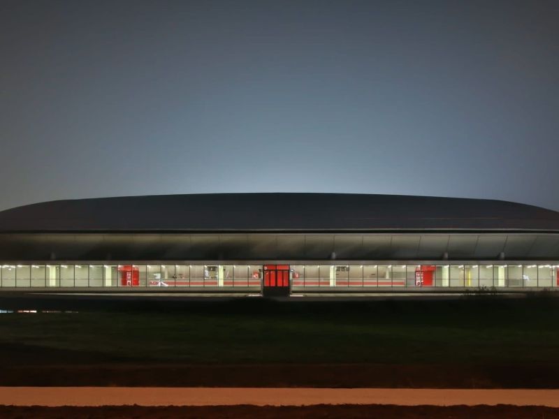 Photographie de nuit d'Antarès Arena ville du Mans